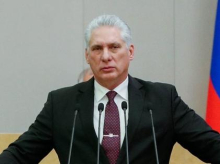 Moscow (Russian Federation), 22/11/2022.- A handout photo made available by the press service of the Russian State Duma (lower house of Russian parliament) shows President of Cuba Miguel Diaz-Canel delivers his speech during a plenary session of the Russian State Duma in Moscow, Russia, 22 November 2022. Miguel Diaz-Canel is planning to meet with Russian President Putin and participates in the inauguration of a monument to former Cuban leader Fidel Castro in Moscow during his official visit to Russia. (Rusia, Moscú) EFE/EPA/RUSSIAN STATE DUMA PRESS SERVICE HANDOUT HANDOUT EDITORIAL USE ONLY/NO SALES HANDOUT EDITORIAL USE ONLY/NO SALES