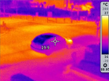 Imagen térmica de un coche mediante un radar de este tipo