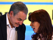 José Luis Rodríguez Zapatero, expresidente de España y Cristina Fernández, vicepresidenta de Argentina