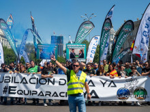 Un momento de la protesta de la Policía Nacional, Jupol, y de la Guardia Civil, Jucil, en Madrid