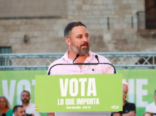 Santiago Abascal, durante un acto de campaña electoral en Palma de Mallorca