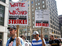 Imagen de la huelga de guionistas en Hollywood