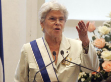 La ex presidenta (1990-1997) de Nicaragua Violeta Barrios de Chamorro