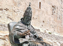 Imagen del Papa Luna en el castillo de la localidad castellonense de Peñíscola
