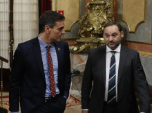 Sánchez y Ábalos en el Congreso, en febrero de 2020