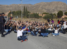 Protesta de funcionarios de prisiones a las puertas del centro penitenciario de Fontcalent (Alicante)