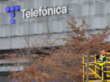 Vista de la sede de Telefónica en Madrid.