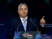 Primer ministro de Hungría, Viktor Orbán, durante su discurso en la CPAC