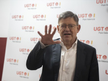 El expresidente de la Generalitat Valenciana Ximo Puig, este viernes, en Valencia