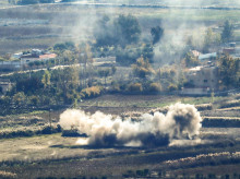 El humo se eleva durante el bombardeo israelí en la llanura de Marjayoun, en el sur del Líbano