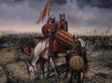 "La Batalla de Las Navas de Tolosa" inmortaliza la histórica confrontación de 1212. En el cuadro, el rey Pedro II de Aragón, montado en un caballo blanco, lidera a sus caballeros con determinación