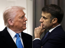 al presidente de Estados Unidos, Donald Trump, y el presidente de Francia, Emmanuel Macron