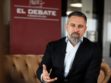 Santiago Abascal, durante su entrevista con El Debate