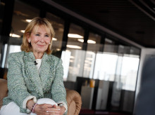 La expresidenta de la Comunidad de Madrid, Esperanza Aguirre, en la redacción de El Debate