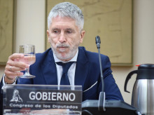 El ministro del Interior, Fernando Grande-Marlaska, durante su comparecencia en el Congreso de los Diputados