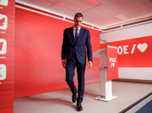 Pedro Sánchez tras su comparecencia en Ferraz