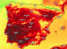 Mapa de temperaturas para el próximo miércoles