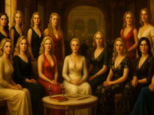 Grupo de señoritas en un piso