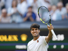 Alcaraz tras vencer en Wimbledon a Jan-Lennard Struff