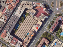 Vista aérea de la parcela que se está desamiantando en la calle Doctor Esquerdo de Madrid
