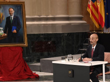 El expresidente de Aragón Javier Lambán durante el homenaje que se le tributó el 10 de julio