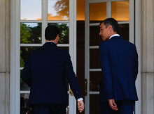 Pedro Sánchez y el lendakari, Imanol Pradales, el pasado martes en la Moncloa