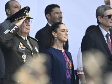 Claudia Sheinbaum, presidenta de México durante un acto en el Zócalo