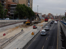 Trabajadores durante las obras de la A-5