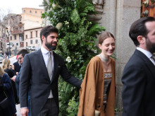 Fernando Palazuelo and Micaela Belmont during the wedding of Beltran Palazuelo and Eugenia Hernandez Antolin Cabello de los Cobos in Toledo on Saturday, 17  December 2022.