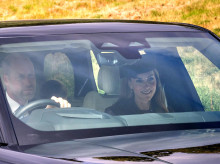 The Prince and Princess of Wales, known as the Duke and Duchess of Rothesay when in Scotland, attend a service at Crathie Kirk, near Balmoral. Picture date: Sunday August 24, 2025. *** Local Caption *** .