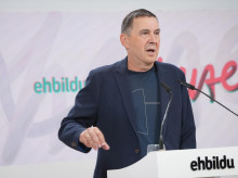 Arnaldo Otegi durante la rueda de prensa con la que ha iniciado el curso politico