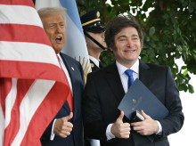El presidente Donald Trump recibe en la Casa Blanca al presidente argentino Javier Milei
