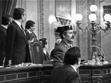 El teniente coronel de la Guardia Civil, Antonio Tejero, en el Congreso el 23-F