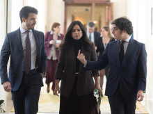 La portavoz de Vox en el Congreso, Pepa Millán, y los diputados Carlos Hernández Quero y José María Figaredo