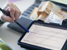 Vista de la declaración de la renta en una tablet