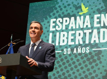 Pedro Sánchez, en la presentación de '50 años de España en Libertad'