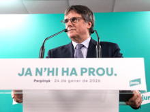 El presidente de Junts, Carles Puigdemont, desde Perpiñán