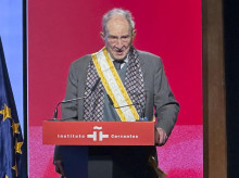 MADRID, 09/02/2026.- El Instituto Cervantes rinde homenaje a Nicolás Sánchez-Albornoz (en la imagen) con motivo de su 100 cumpleaños en Madrid, este lunes. EFE/ María Pérez De La Peña