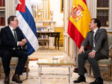 El canciller de la dictadura cubana Bruno Rodríguez y José Manuel Albares en Madrid
