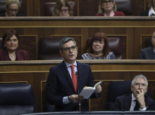 El ministro de Justicia, Félix Bolaños, este miércoles en el Congreso de los Diputados