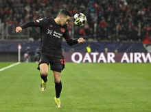 Lucas Vázquez, durante un partido con el Bayer Leverkusen