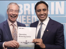 Nigel Farage, líder de Reform UK y el secretario del Interior en la sombra Zia Yusuf