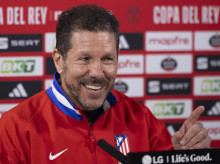 Diego Simeone, durante la rueda de prensa previa a la vuelta de las semifinales de Copa