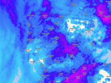 Precipitación acumulada hasta el miércoles por la noche