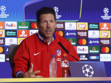 Diego Pablo Simeone, durante la rueda de prensa previa al partido frente al Tottenham