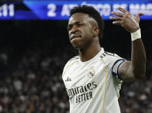 Vinicius Jr. celebra el tercer gol del Real Madrid