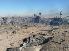 La Guardia Revolucionaria difunde esta imagen del avión de Estados Unidos alcanzado