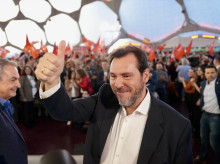 El ministro de Transportes y Movilidad Sostenible, Óscar Puente, durante el cierre de la campaña del PSOE en Castilla y León