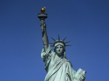 Estatua de la Libertad, Nueva York, desde el río Hudson