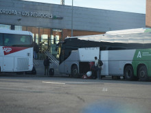 Autobuses en la estación de Villanueva de Córdoba-Los Pedroches.